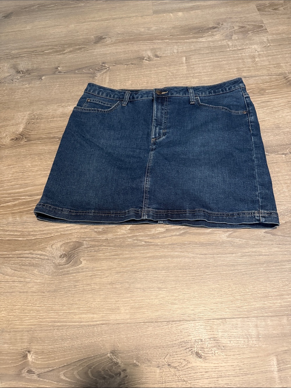 Lee Indigo Denim Mini Skirt - Dark Blue